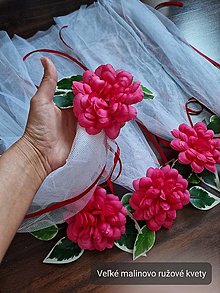 Dekorácie - Mašľa s fikusom B a malinovymi kvetmi - 15800686_