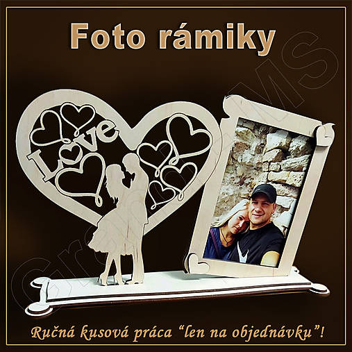 Dekorácie - Fotorámik I LOVE - vzor a - 15799789_