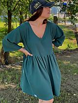 Šaty - Mušelínové babydoll šaty Zelené - 15798369_
