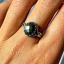 Prstene - Pyrite AG925 Ring / Strieborný prsteň s brúseným pyritom A0007 - 15803080_