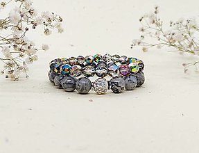 Sady šperkov - Set náramkov šedý - 15802529_