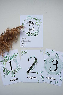 Papiernictvo - Miľníkové kartičky - GREENERY - 15801353_