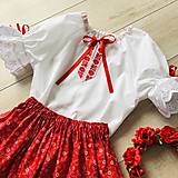 Detské oblečenie - Dievčenská folklórna blúzka Katka červená - 15801540_