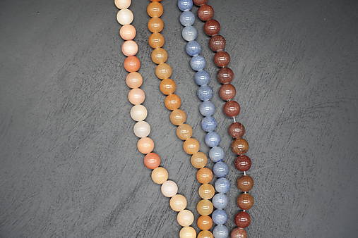 Minerály - Aventurín (8mm k.) šnúra (Modrá) - 15804574_