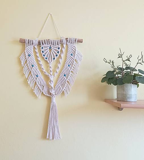 Dekorácie - Macramé Boho dekorácia natur  - 15803758_