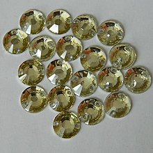Korálky - Našívacie kamienky kruhové 12mm povrch 8hran plochý (Žltá) - 15803399_