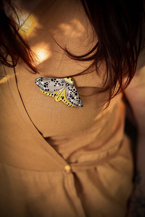 Brošne - Brošňa Nočný motýľ - 15803761_