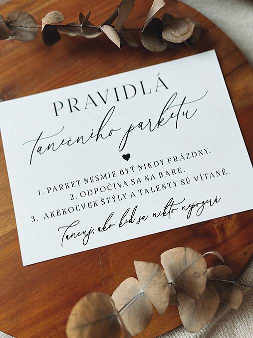 Papiernictvo - Pravidlá tanečného parketu A5 - Kartička  - 15806180_