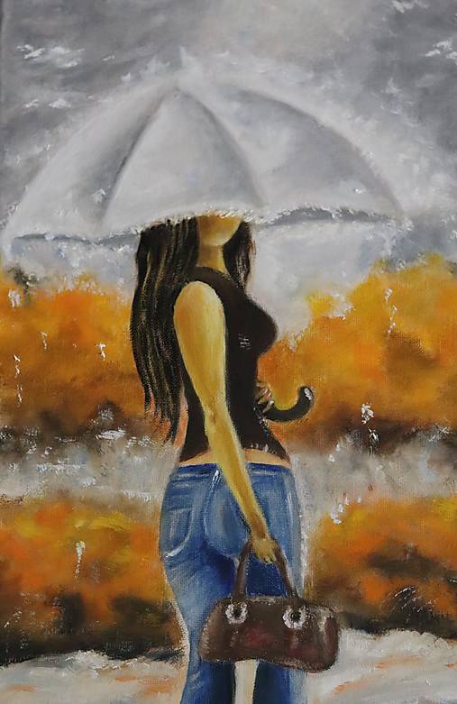 Obrazy - Prechádzka v daždi - 15805112_