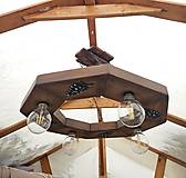 Svietidlá - Rustikalny luster koleso z masivu - 15806174_