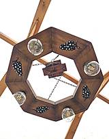 Svietidlá - Rustikalny luster koleso z masivu - 15806175_