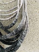 Náhrdelníky - Lanový náhrdelník čierno-šedý #1 - 15805123_