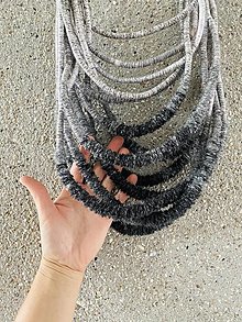 Náhrdelníky - Lanový náhrdelník čierno-šedý #1 - 15805121_