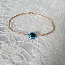 Náramky - Šnúrkový náramok s modrým okom - 15808135_