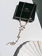Náhrdelníky - Lima - Y náhrdelník s perlami a mesačným kameňom - 15808256_