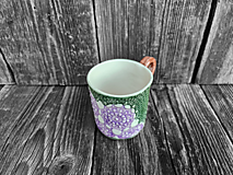 Nádoby - Hrnček Kvety-fialová 300ml - 15809336_