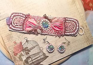 Sady šperkov - Ružová shibori súprava - 15809148_