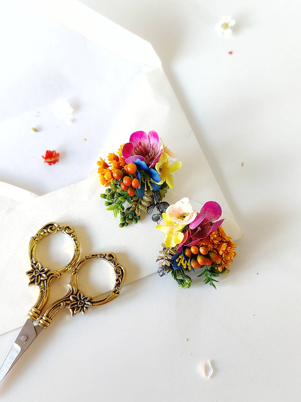 Kvetinové náušnice "stmievanie plné slnka" 