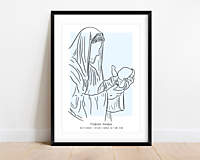 Grafika - Personifikovaný plagát Ježiš s bábätkom - 15812109_