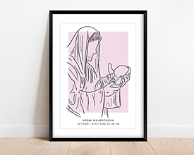 Grafika - Personifikovaný plagát Ježiš s bábätkom - 15812124_