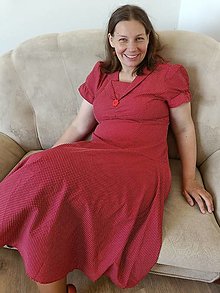 Šaty - Šaty červené s bielymi bodkami - 15809500_