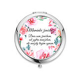 Zrkadielka - Zrkadielko pre svadobné mamky - Ružové kvety - 15812335_