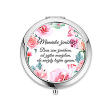 Zrkadielka - Zrkadielko pre svadobné mamky - Ružové kvety - 15812335_