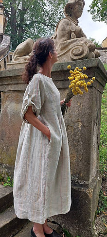 Šaty - Ľanové šaty Camille - 15814340_