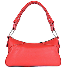 Kabelky - Kožená kabelka na rameno v červenej farbe - 15812396_