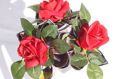 Kytice pre nevestu - Svadobná kytica ruží pre novomanželov s 30 žrebmi - 15812606_