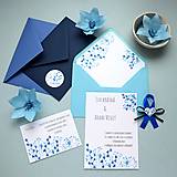 Modré kvietky - svadobné oznámenie
