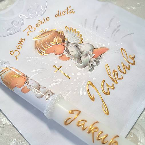 Detské oblečenie - Košieľka na krst +sviečka  - 15813130_