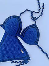 Plavky - Háčkované plavky kráľovské modré II. - 15815593_
