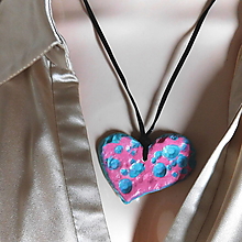 Náhrdelníky - náhrdelník srdce láva / darček k nákupu - 15816159_