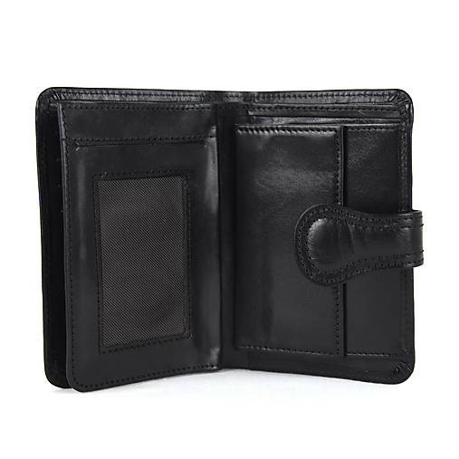 Peňaženky - Moderná unisex kožená peňaženka v čiernej farbe - 15815058_