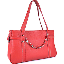 Kabelky - Dámska štýlová kabelka z pravej kože, červená farba - 15815404_