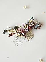 Ozdoby do vlasov - Kvetinový hrebienok "verše vo svitaní" - menší - 15816468_