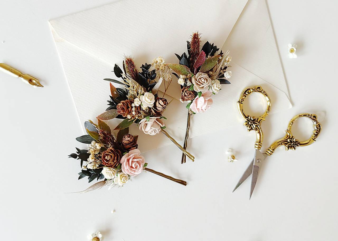 Kvetinové sponky "lesný vánok" 