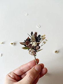 Ozdoby do vlasov - Kvetinové sponky "lesný vánok"  (Sponka - béžová ružička) - 15816601_