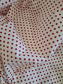 Textil - Bavlnené látky (červené bodky na bielom podklade) - 15816052_