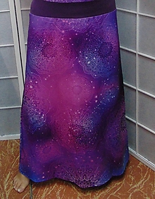Sukne - Dlouhá sukně mandaly s fialovou S - XXL - 15818829_
