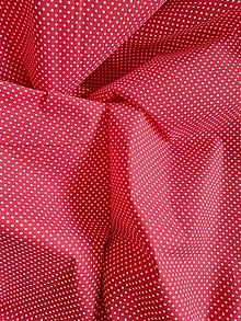 Textil - Bavlnené látky (biele bodky na červenom podklade) - 15817691_