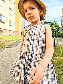 Detské oblečenie - ♻️👗 Detské košeľové šaty upcyklované - 15816833_