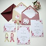 Kvietky púdrovo ružové - svadobné oznámenie