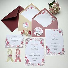 Papiernictvo - Kvietky púdrovo ružové - svadobné oznámenie - 15818434_