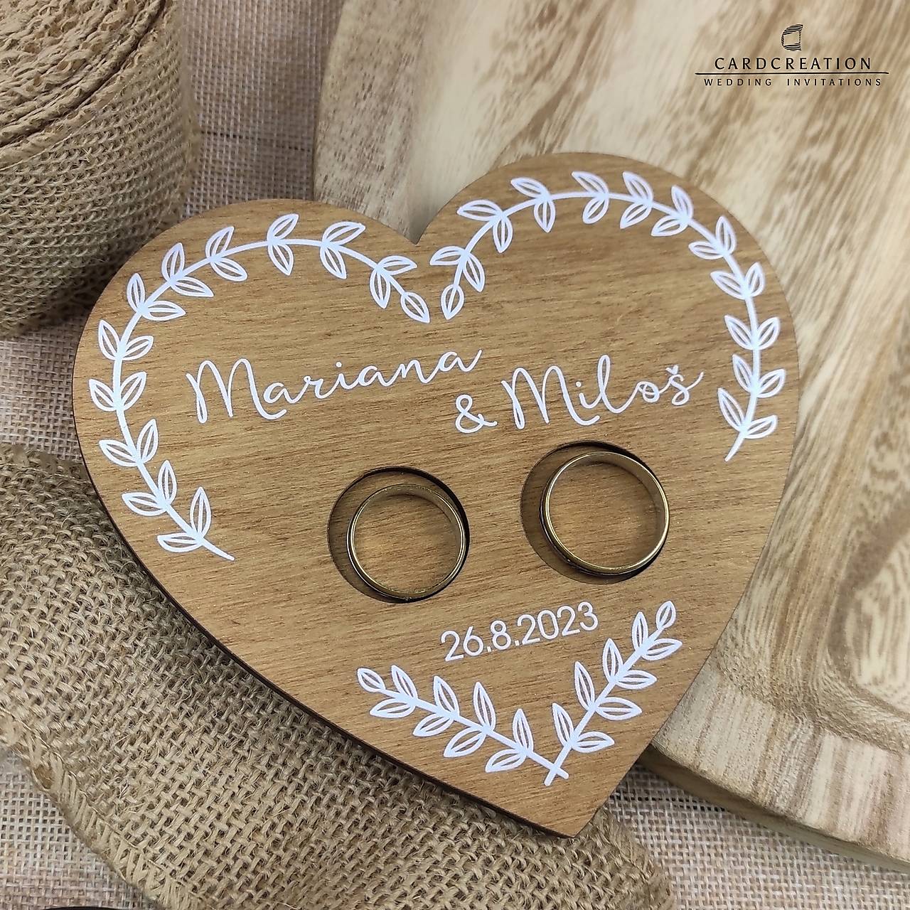 Podnos na prstienky Srdiečko - 004