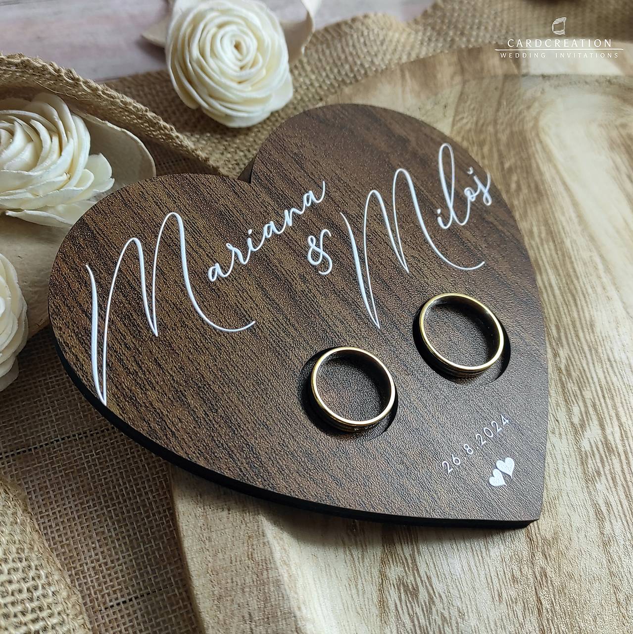 Podnos na prstienky Srdiečko - 005