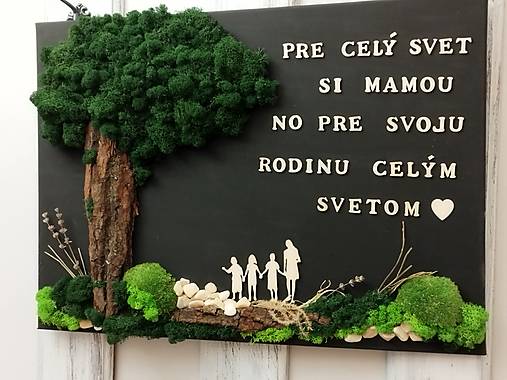 Obrazy - Machový obraz strom života - z venovaním - 15816831_