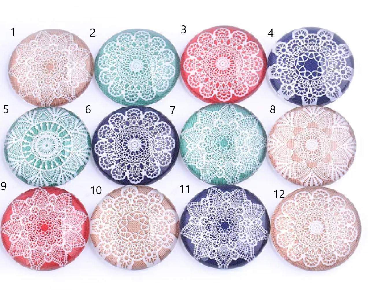 KA101 Kabošon ornament / vločka mix 12 mm