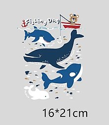 Galantéria - NZ101 Detská nažehľovačka rybačka - 15819200_
